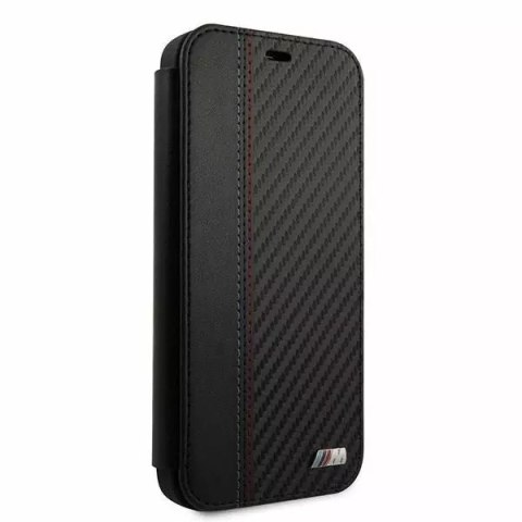 BMW Etui BMW BMFLBKP12SMCARBK do iPhone 12 mini 5,4" book M Collection PU Carbon Stripe czarny/black BMW Etui BMW BMFLBKP12SMCARBK do iPhone 12 mini 5,4" book M Collection PU Carbon Stripe czarny/black