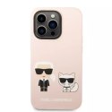 Karl Lagerfeld Etui Karl Lagerfeld KLHMP14XSSKCI do iPhone 14 Pro Max 6,7" hardcaseSilicone Karl & Choupette Magsafe jasnoróżowy/light pink