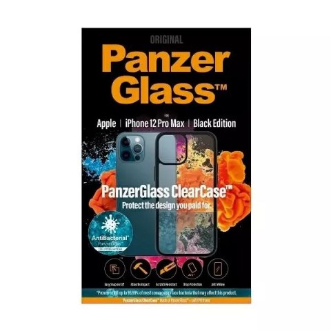 PanzerGlass Etui PanzerGlass ClearCase do iPhone 12 Pro Max 6,7" Antibacterial czarny/black PanzerGlass Etui PanzerGlass ClearCase do iPhone 12 Pro Max 6,7" Antibacterial czarny/black