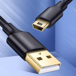 UGreen 5-pinowy pozłacany kabel UGREEN USB - mini USB 0,5m czarny (US132)