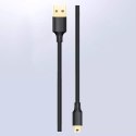 UGreen 5-pinowy pozłacany kabel UGREEN USB - mini USB 0,5m czarny (US132)