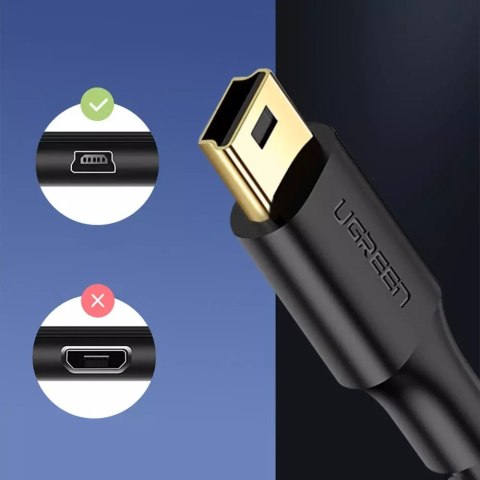 UGreen 5-pinowy pozłacany kabel UGREEN USB - mini USB 0,5m czarny (US132) UGreen 5-pinowy pozłacany kabel UGREEN USB - mini USB 0,5m czarny (US132)