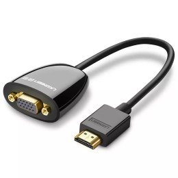 UGreen Kabel UGREEN przewód przejściówka adapter jednokierunkowy z HDMI (męski) do VGA (żeński) FHD czarny (MM105 40253)