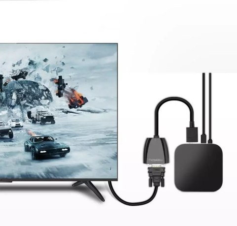 UGreen Kabel UGREEN przewód przejściówka adapter jednokierunkowy z HDMI (męski) do VGA (żeński) FHD czarny (MM105 40253) UGreen Kabel UGREEN przewód przejściówka adapter jednokierunkowy z HDMI (męski) do VGA (żeński) FHD czarny (MM105 40253)