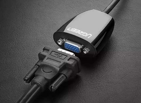UGreen Kabel UGREEN przewód przejściówka adapter jednokierunkowy z HDMI (męski) do VGA (żeński) FHD czarny (MM105 40253) UGreen Kabel UGREEN przewód przejściówka adapter jednokierunkowy z HDMI (męski) do VGA (żeński) FHD czarny (MM105 40253)