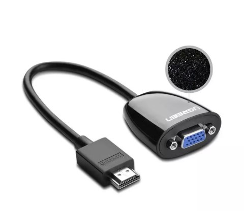 UGreen Kabel UGREEN przewód przejściówka adapter jednokierunkowy z HDMI (męski) do VGA (żeński) FHD czarny (MM105 40253) UGreen Kabel UGREEN przewód przejściówka adapter jednokierunkowy z HDMI (męski) do VGA (żeński) FHD czarny (MM105 40253)