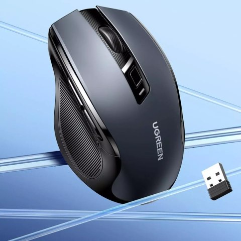 UGreen Mysz UGREEN optyczna bezprzewodowa USB 2.4GHz 4000 DPI czarny (MU006) UGreen Mysz UGREEN optyczna bezprzewodowa USB 2.4GHz 4000 DPI czarny (MU006)