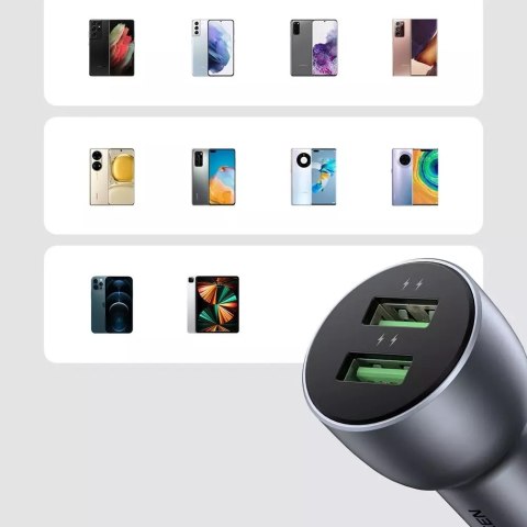 UGreen Szybka ładowarka samochodowa UGREEN 2x USB 36W Quick Charge SCP FCP AFC szary (CD213 10144) UGreen Szybka ładowarka samochodowa UGREEN 2x USB 36W Quick Charge SCP FCP AFC szary (CD213 10144)