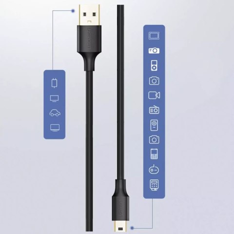 UGreen Ugreen kabel przewód USB - mini USB 480 Mbps 1,5 m czarny (US132 10385) UGreen Ugreen kabel przewód USB - mini USB 480 Mbps 1,5 m czarny (US132 10385)
