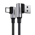 UGreen Ugreen kątowy kabel przewód USB - USB Typ C Quick Charge 3.0 QC3.0 3 A 0,5 m szary (US176 20855)