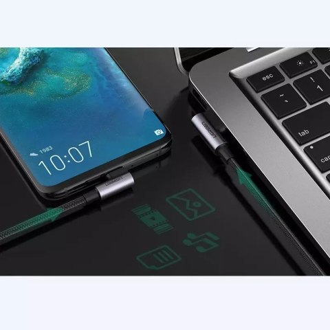 UGreen Ugreen kątowy kabel przewód USB - USB Typ C Quick Charge 3.0 QC3.0 3 A 0,5 m szary (US176 20855) UGreen Ugreen kątowy kabel przewód USB - USB Typ C Quick Charge 3.0 QC3.0 3 A 0,5 m szary (US176 20855)