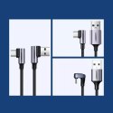 UGreen Ugreen kątowy kabel przewód USB - USB Typ C Quick Charge 3.0 QC3.0 3 A 1 m szary (US176 20856)