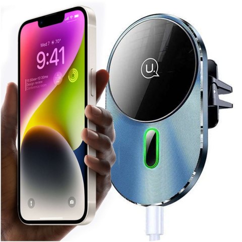 Usams Uchwyt samochodowy na telefon ładowarka indukcyjna QI USAMS Magnetic Car Wireless Charging 15W do kratki (US-CD170) Usams Uchwyt samochodowy na telefon ładowarka indukcyjna QI USAMS Magnetic Car Wireless Charging 15W do kratki (US-CD170)