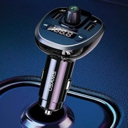 Usams Zestaw głośnomówiący do auta USAMS C21 z transmiterem FM, Bluetooth 5.0, MP3, 2xUSB 3,4A CC115GC01 (US-CC115) czarny/black