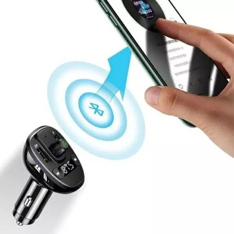 Usams Zestaw głośnomówiący do auta USAMS C21 z transmiterem FM, Bluetooth 5.0, MP3, 2xUSB 3,4A CC115GC01 (US-CC115) czarny/black Usams Zestaw głośnomówiący do auta USAMS C21 z transmiterem FM, Bluetooth 5.0, MP3, 2xUSB 3,4A CC115GC01 (US-CC115) czarny/black