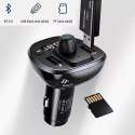 Usams Zestaw głośnomówiący do auta USAMS C21 z transmiterem FM, Bluetooth 5.0, MP3, 2xUSB 3,4A CC115GC01 (US-CC115) czarny/black