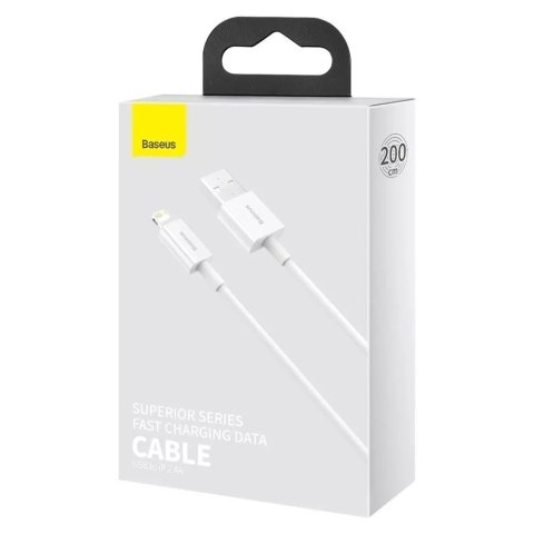 Joyroom Baseus Superior kabel USB - Lightning 2,4A 2 m Biały (CALYS-C02) Joyroom Baseus Superior kabel USB - Lightning 2,4A 2 m Biały (CALYS-C02)
