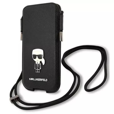 Karl Lagerfeld Karl Lagerfeld Torebka KLHCP12LOPHKMK 6,7" czarny/black hardcase Saffiano Ikonik Kar`s Karl Lagerfeld Karl Lagerfeld Torebka KLHCP12LOPHKMK 6,7" czarny/black hardcase Saffiano Ikonik Kar`s