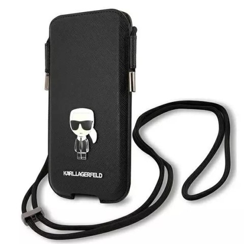 Karl Lagerfeld Karl Lagerfeld Torebka KLHCP12MOPHKMK 6,1" czarny/black hardcase Saffiano Ikonik Karl`s Karl Lagerfeld Karl Lagerfeld Torebka KLHCP12MOPHKMK 6,1" czarny/black hardcase Saffiano Ikonik Karl`s