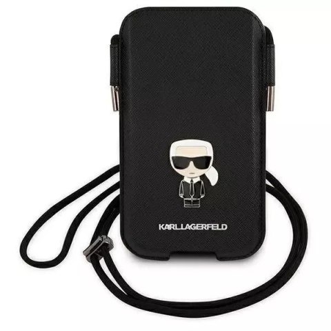 Karl Lagerfeld Karl Lagerfeld Torebka KLHCP12MOPHKMK 6,1" czarny/black hardcase Saffiano Ikonik Karl`s Karl Lagerfeld Karl Lagerfeld Torebka KLHCP12MOPHKMK 6,1" czarny/black hardcase Saffiano Ikonik Karl`s