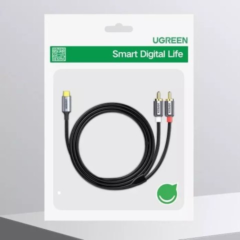 UGreen Kabel UGREEN przewód audio dźwiękowy USB Typ C (męski) - 2RCA (męski) 1,5m szary (20193 CM451) UGreen Kabel UGREEN przewód audio dźwiękowy USB Typ C (męski) - 2RCA (męski) 1,5m szary (20193 CM451)
