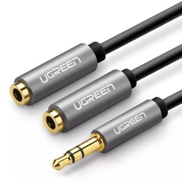 UGreen Kabel UGREEN przewód rozdzielacz słuchawkowy 3,5 mm mini jack AUX 20cm (2 x wyjście audio) srebrny (10532)