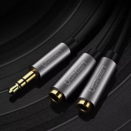 UGreen Kabel UGREEN przewód rozdzielacz słuchawkowy 3,5 mm mini jack AUX 20cm (2 x wyjście audio) srebrny (10532)