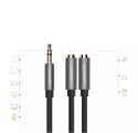 UGreen Kabel UGREEN przewód rozdzielacz słuchawkowy 3,5 mm mini jack AUX 20cm (2 x wyjście audio) srebrny (10532)