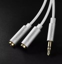 UGreen Kabel UGREEN przewód rozdzielacz słuchawkowy 3,5 mm mini jack AUX 20cm (2 x wyjście audio) srebrny (10532)