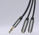 UGreen Kabel UGREEN przewód rozdzielacz słuchawkowy 3,5 mm mini jack AUX 20cm (2 x wyjście audio) srebrny (10532)