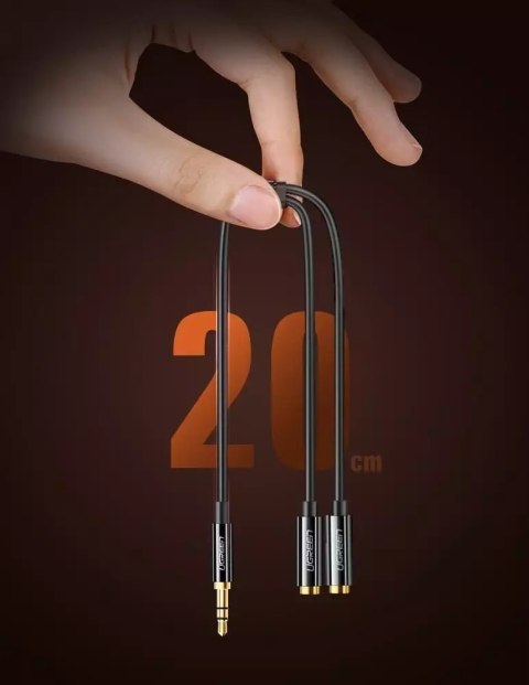 UGreen Kabel UGREEN przewód rozdzielacz słuchawkowy 3,5 mm mini jack AUX 25cm czarny (20816) UGreen Kabel UGREEN przewód rozdzielacz słuchawkowy 3,5 mm mini jack AUX 25cm czarny (20816)
