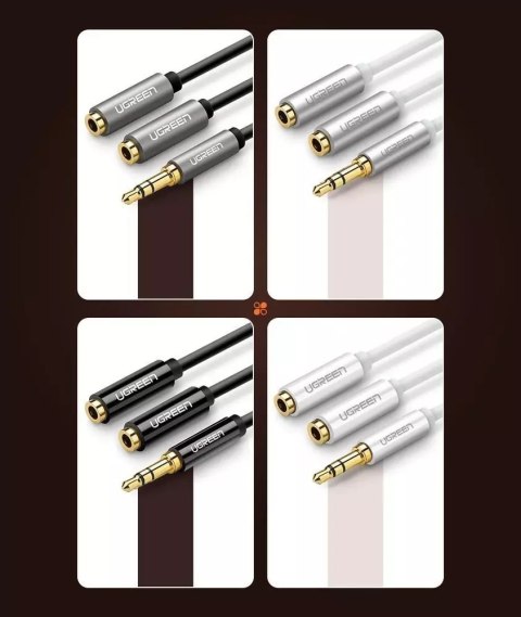 UGreen Kabel UGREEN przewód rozdzielacz słuchawkowy 3,5 mm mini jack AUX 25cm czarny (20816) UGreen Kabel UGREEN przewód rozdzielacz słuchawkowy 3,5 mm mini jack AUX 25cm czarny (20816)