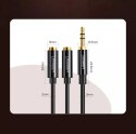 UGreen Kabel UGREEN przewód rozdzielacz słuchawkowy 3,5 mm mini jack AUX 25cm czarny (20816)