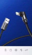 UGreen Kątowy kabel UGREEN przewód USB - Lightning MFI 1m 2,4A czarny (60521)