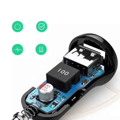 UGreen Ładowarka samochodowa UGREEN 2x USB 24W 4,8 A (2x 2,4 A) czarny (50875) UGreen Ładowarka samochodowa UGREEN 2x USB 24W 4,8 A (2x 2,4 A) czarny (50875)