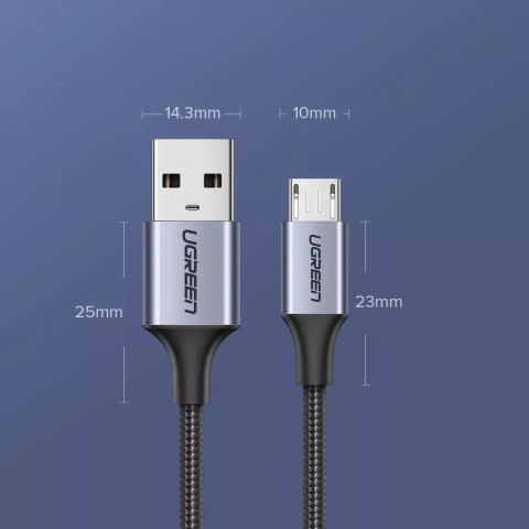 UGreen Ugreen kabel przewód USB - micro USB 1m szary (60146) UGreen Ugreen kabel przewód USB - micro USB 1m szary (60146)