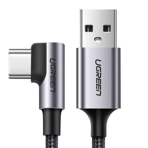 UGreen Ugreen kątowy kabel przewód USB - USB Typ C 2m 3A szary (50942) UGreen Ugreen kątowy kabel przewód USB - USB Typ C 2m 3A szary (50942)