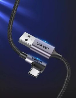 UGreen Ugreen kątowy kabel przewód USB - USB Typ C 2m 3A szary (50942)