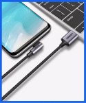 UGreen Ugreen kątowy kabel przewód USB - USB Typ C 2m 3A szary (50942)