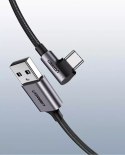 UGreen Ugreen kątowy kabel przewód USB - USB Typ C 2m 3A szary (50942)