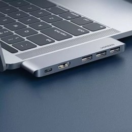 UGreen Wielofunkcyjny HUB UGREEN 2x USB Typ C na USB Typ C PD (Thunderbolt 3, 100W, 4K@60 Hz, 10 Gbps) / HDMI 4K@30 Hz / 3x USB 3.0 do 