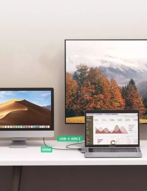 UGreen Wielofunkcyjny HUB UGREEN 2x USB Typ C na USB Typ C PD (Thunderbolt 3, 100W, 4K@60 Hz, 10 Gbps) / HDMI 4K@30 Hz / 3x USB 3.0 do UGreen Wielofunkcyjny HUB UGREEN 2x USB Typ C na USB Typ C PD (Thunderbolt 3, 100W, 4K@60 Hz, 10 Gbps) / HDMI 4K@30 Hz / 3x USB 3.0 do