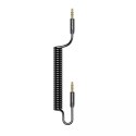 Usams USAMS Adapter Spring audio jack 3,5mm -3,5mm 1,2m czarny/black SJ256YP01 (US-SJ256)