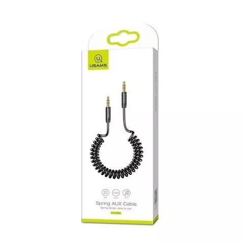 Usams USAMS Adapter Spring audio jack 3,5mm -3,5mm 1,2m czarny/black SJ256YP01 (US-SJ256) Usams USAMS Adapter Spring audio jack 3,5mm -3,5mm 1,2m czarny/black SJ256YP01 (US-SJ256)