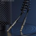 Usams USAMS Adapter Spring audio jack 3,5mm -3,5mm 1,2m czarny/black SJ256YP01 (US-SJ256)