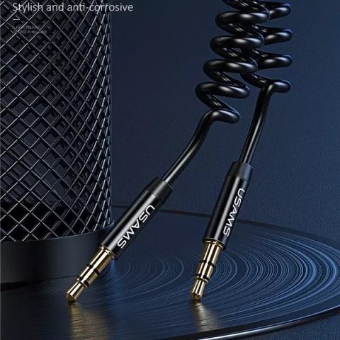 Usams USAMS Adapter Spring audio jack 3,5mm -3,5mm 1,2m czarny/black SJ256YP01 (US-SJ256) Usams USAMS Adapter Spring audio jack 3,5mm -3,5mm 1,2m czarny/black SJ256YP01 (US-SJ256)