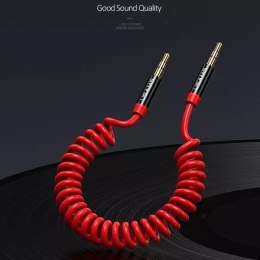 Usams USAMS Adapter Spring audio jack 3,5mm -3,5mm 1,2m czerwony/red SJ256YP02 (US-SJ256)