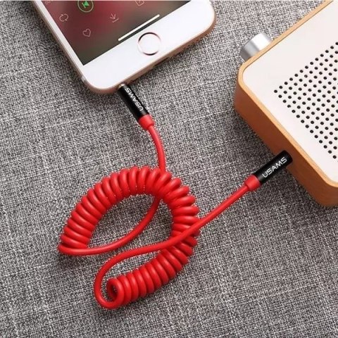 Usams USAMS Adapter Spring audio jack 3,5mm -3,5mm 1,2m czerwony/red SJ256YP02 (US-SJ256) Usams USAMS Adapter Spring audio jack 3,5mm -3,5mm 1,2m czerwony/red SJ256YP02 (US-SJ256)