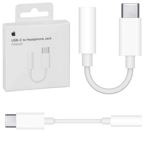 Apple Adapter przejściówka Apple MU7E2ZM/A blister USB-C na jack 3,5mm gniazdo słuchawkowe biały Apple Adapter przejściówka Apple MU7E2ZM/A blister USB-C na jack 3,5mm gniazdo słuchawkowe biały