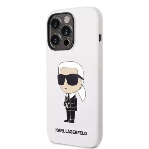 Karl Lagerfeld Etui Karl Lagerfeld KLHCP14XSNIKBCH do iPhone 14 Pro Max 6,7" hardcase Silicone Ikonik biały/white Karl Lagerfeld Etui Karl Lagerfeld KLHCP14XSNIKBCH do iPhone 14 Pro Max 6,7" hardcase Silicone Ikonik biały/white